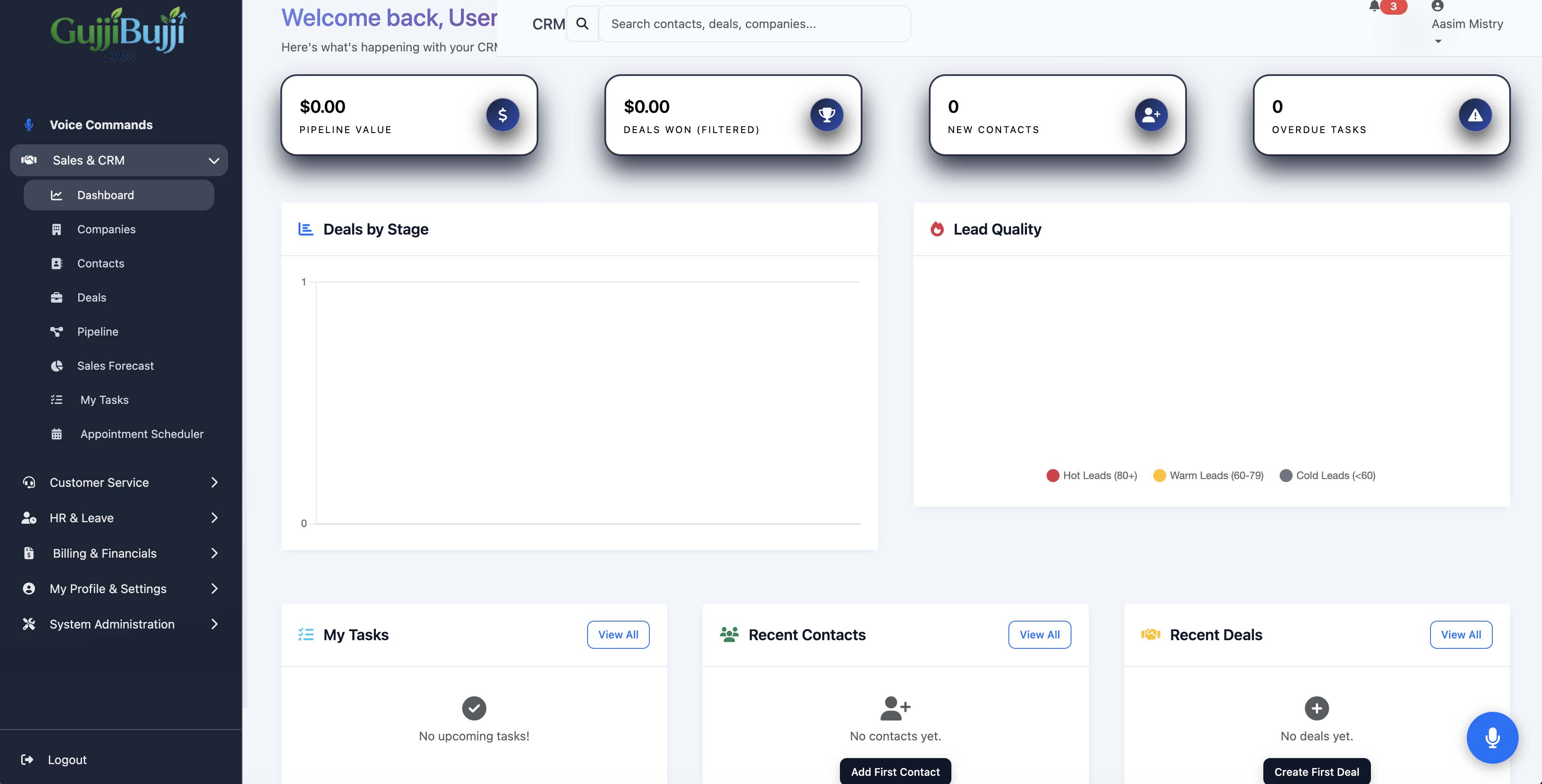 GujjiBujji CRM Dashboard